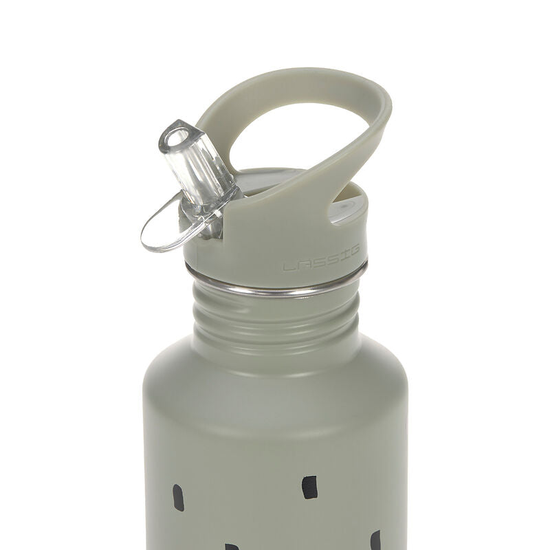 Lässig Lässig - Bottle Stainless Steel - Happy Prints Light Olive - Pearls & Swines