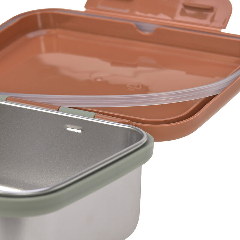 Lässig Lässig - Lunchbox Stainless Steel - Happy Prints Caramel - Pearls & Swines