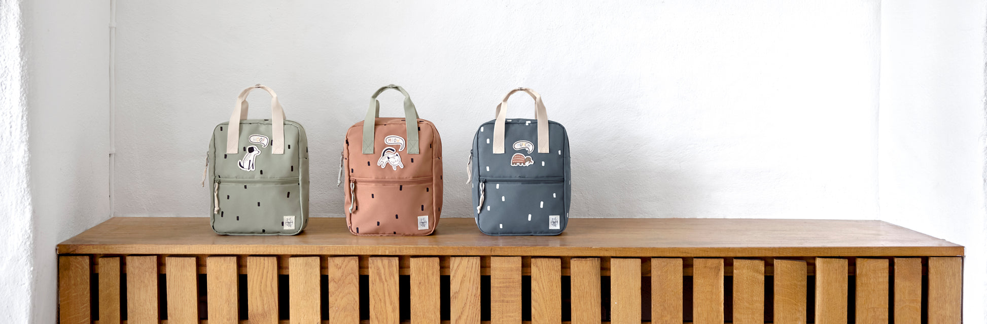 Lässig Lässig - Mini Square Backpack - Happy Prints, caramel - Pearls & Swines