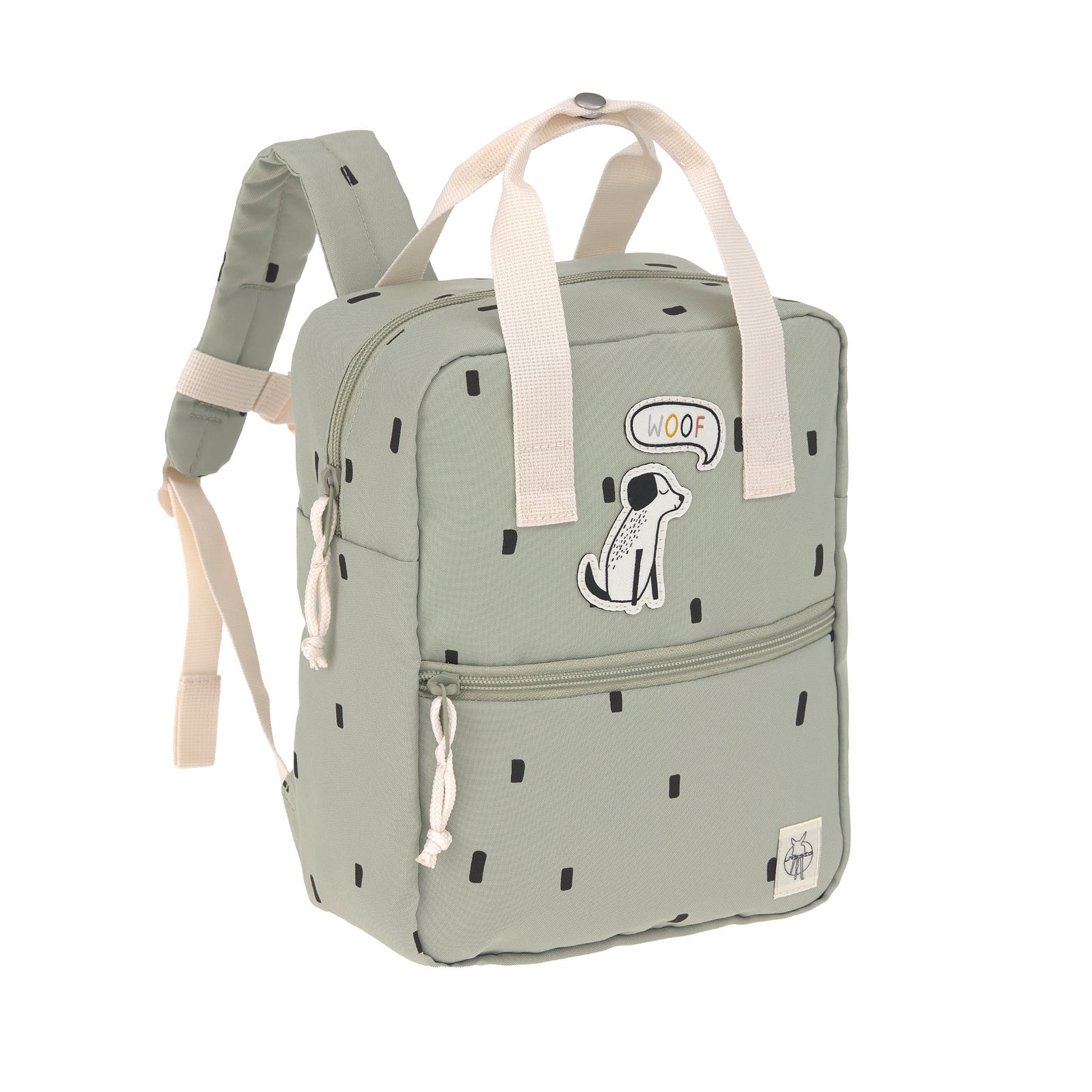 Lässig Lässig - Mini Square Backpack - Happy Prints, light olive - Pearls & Swines