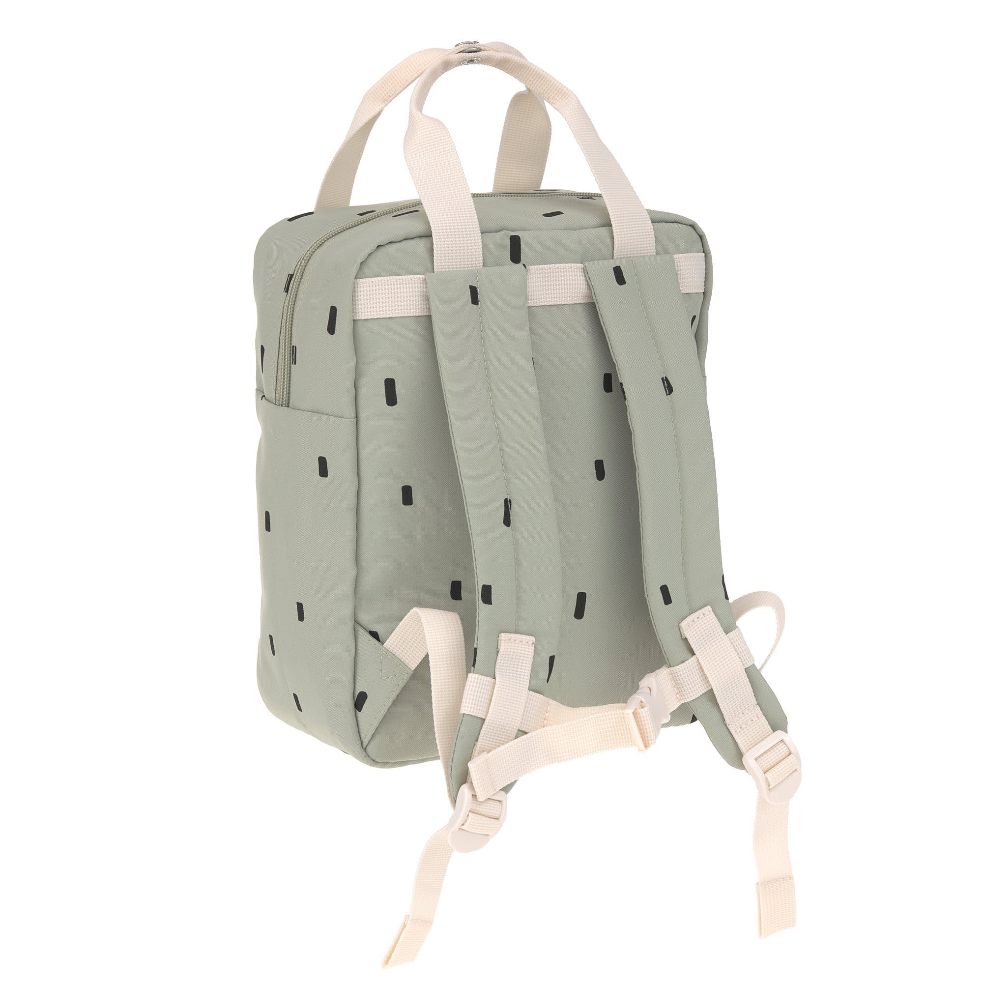 Lässig Lässig - Mini Square Backpack - Happy Prints, light olive - Pearls & Swines