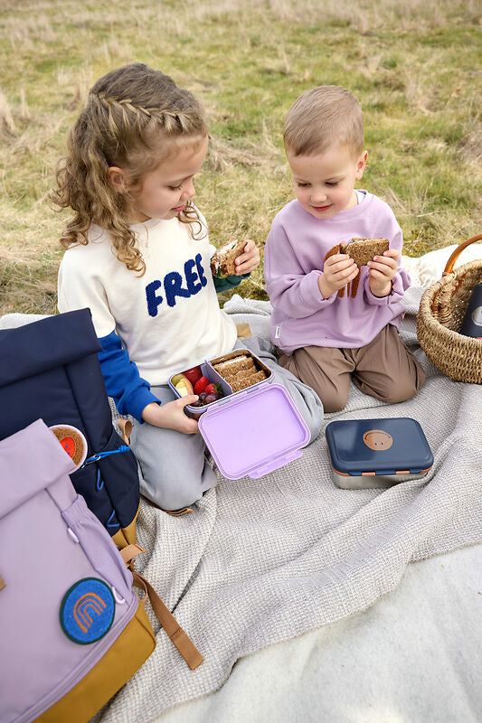 Lässig Lässig Lunchbox Stainless Steel Little Gang - Smile Navy - Pearls & Swines