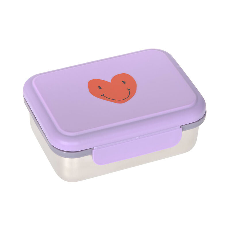 Lässig Lässig Lunchbox Stainless Steel Little Gang - Heart Lilac - Pearls & Swines