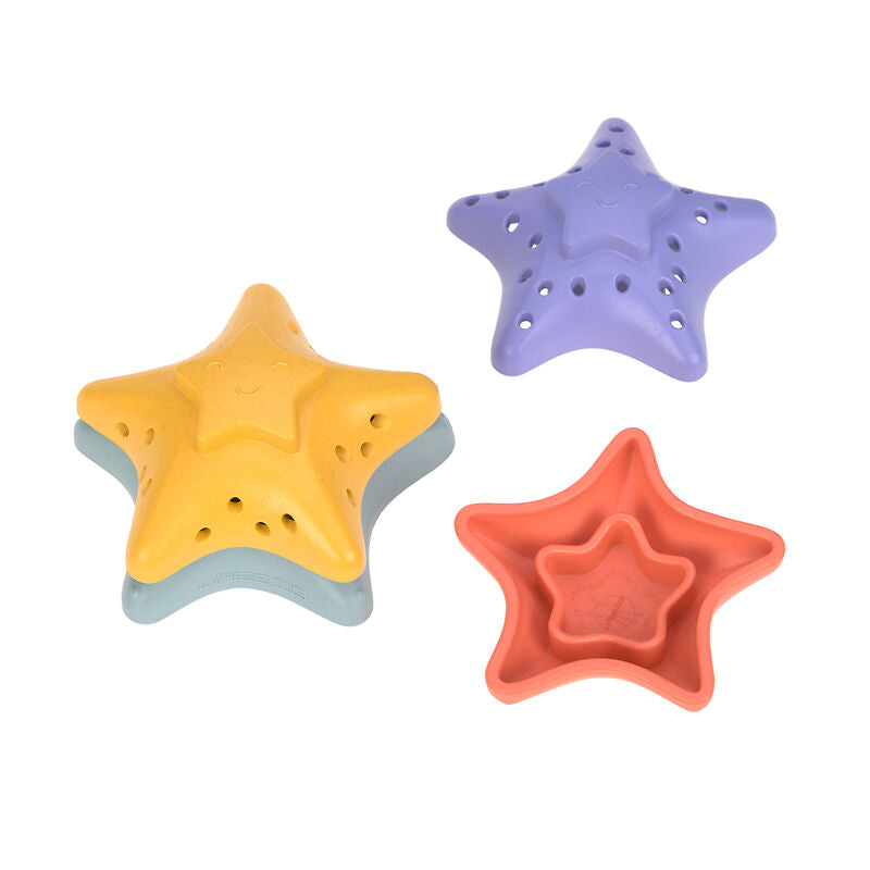 Lässig Lässig - Stacking Toy Starfish - pink/lilac/yellow/blue - Pearls & Swines