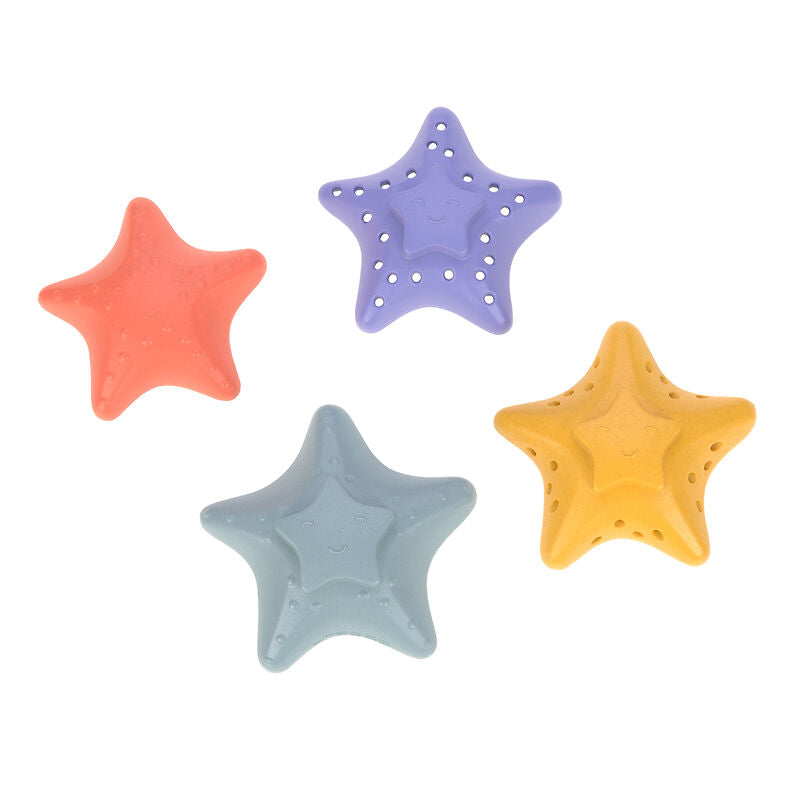 Lässig Lässig - Stacking Toy Starfish - pink/lilac/yellow/blue - Pearls & Swines