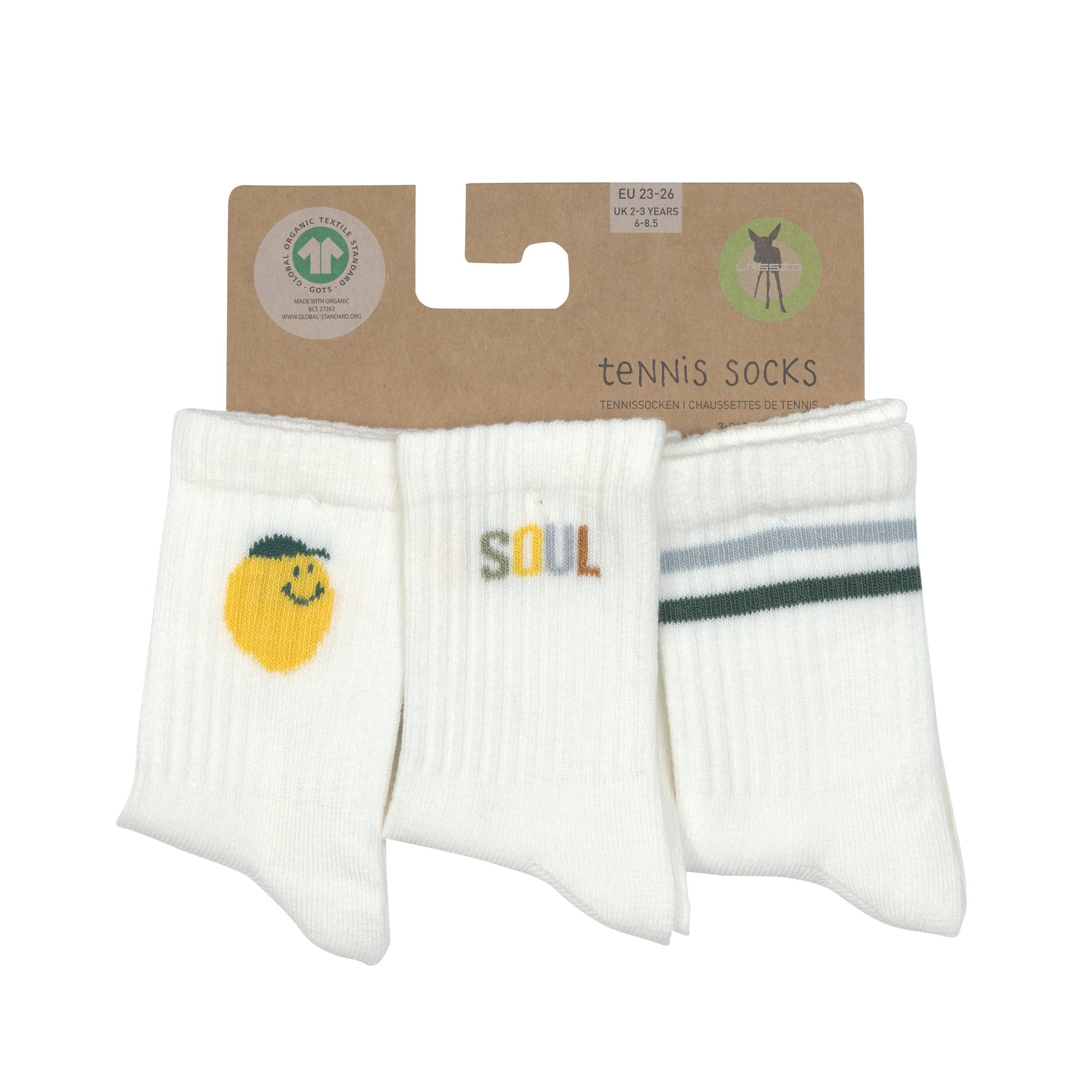 Lässig Lässig - Tennis Socks Kids (3 pcs) - Little Gang, Lemon - Pearls & Swines