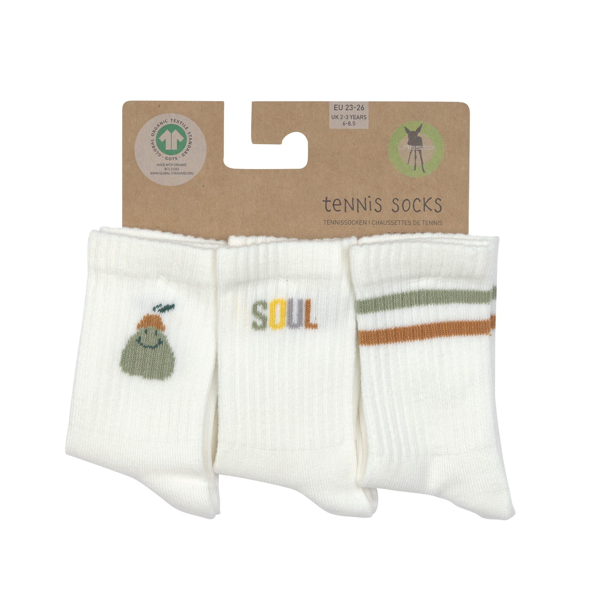 Lässig Lässig - Tennis Socks Kids (3 pcs) - Little Gang, Pear - Pearls & Swines