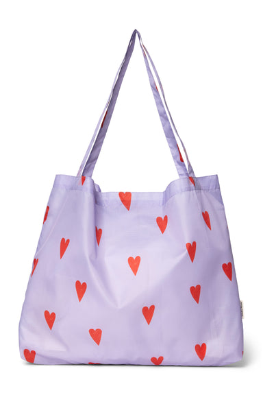 Pearls & Swines Studio Noos Grocery Bag - Lilac Hearts - Pearls & Swines