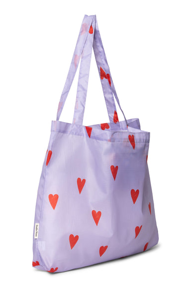 Pearls & Swines Studio Noos Grocery Bag - Lilac Hearts - Pearls & Swines