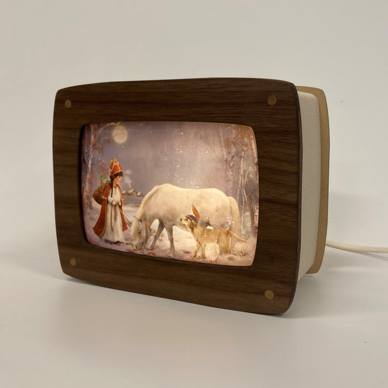 Het Houtlokael Het Houtlokael - Postcardlamp Luxe - Walnut - Pearls & Swines