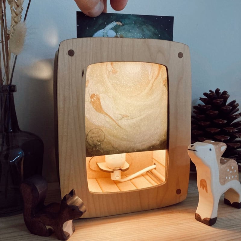 Het Houtlokael Het Houtlokael - Postcardlamp Luxe - Maple - Pearls & Swines