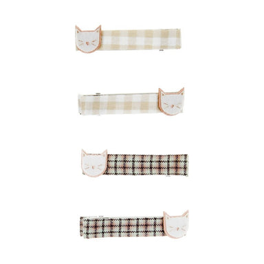 Mimi & Lula Mimi & Lula Checked Farm Cat Bar Clips - Pearls & Swines