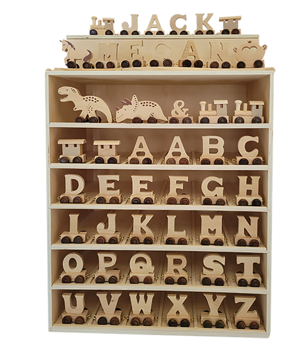 RyanTown RyanTown - Letter Train - Natural wood - Pearls & Swines