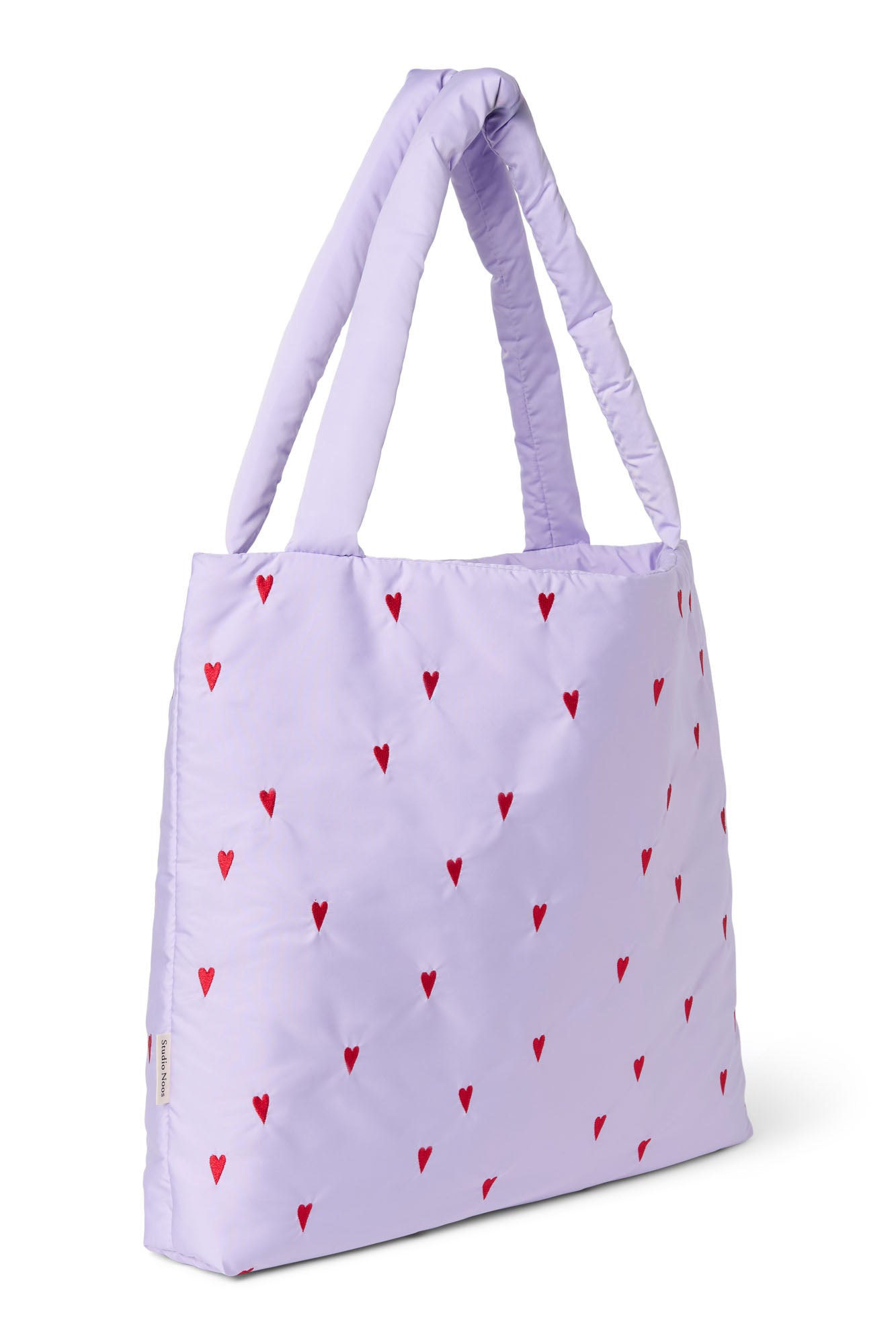 Pearls and Swines Studio Noos - Puffy Mom bag - Purple Hearts - Pearls & Swines