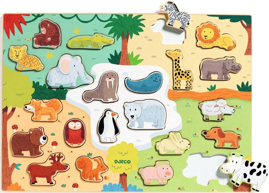 Djeco - Houten Puzzel - Vroom
