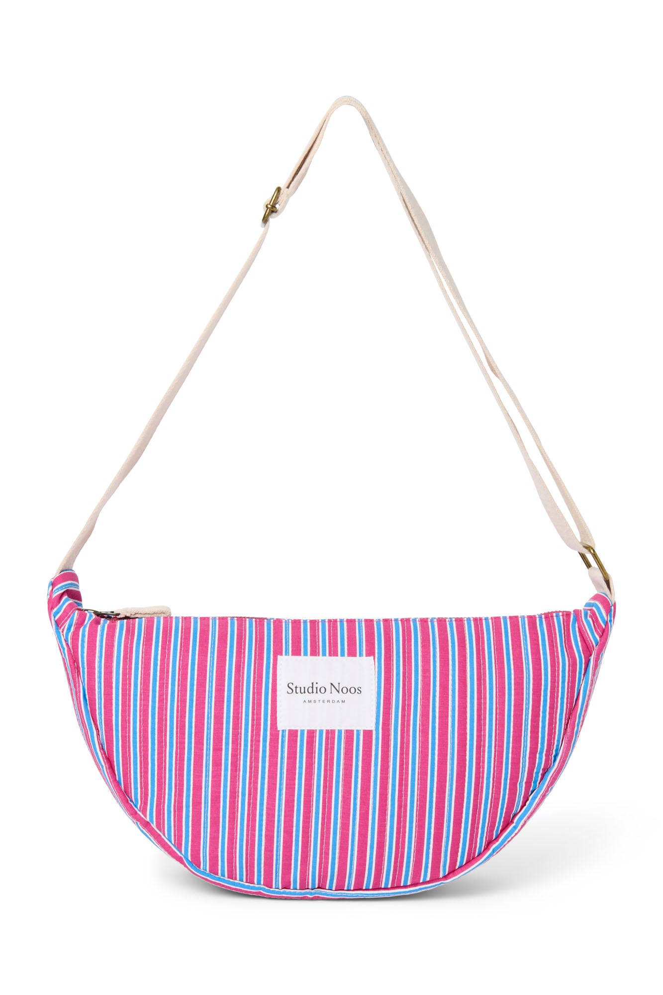Pearls and Swines Studio Noos - Poplin Striped Adult Fanny Pack - Raspberry - Pearls & Swines