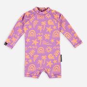 Beach &amp; Bandits Beach & Bandits - Tropical Vibes Violet - Baby Suit - Pearls & Swines