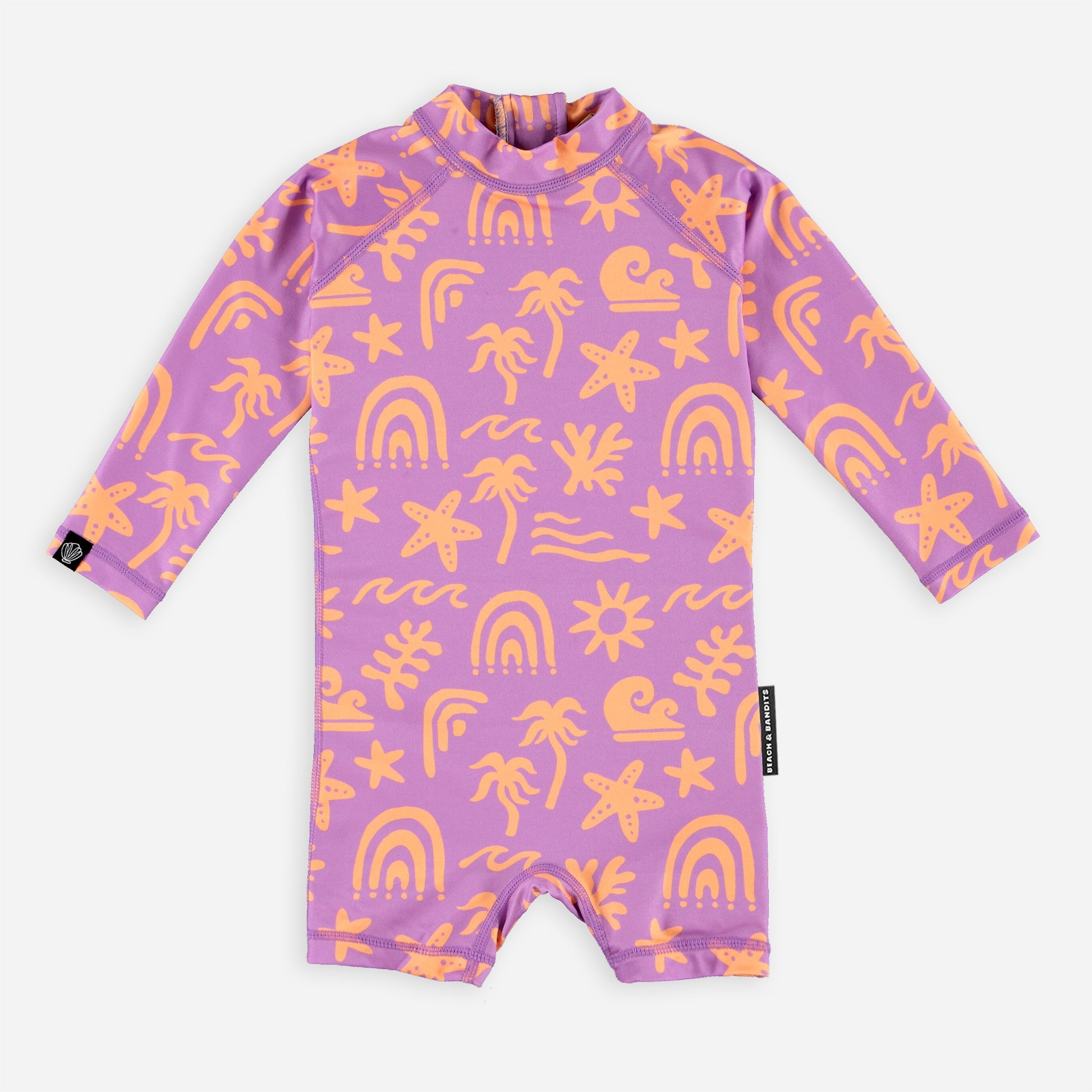 Beach &amp; Bandits Beach & Bandits - Tropical Vibes Violet - Baby Suit - Pearls & Swines