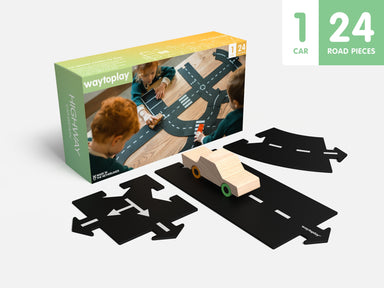 Waytoplay Waytoplay - Highway - 24 Road Pieces + 1 car - Pearls & Swines