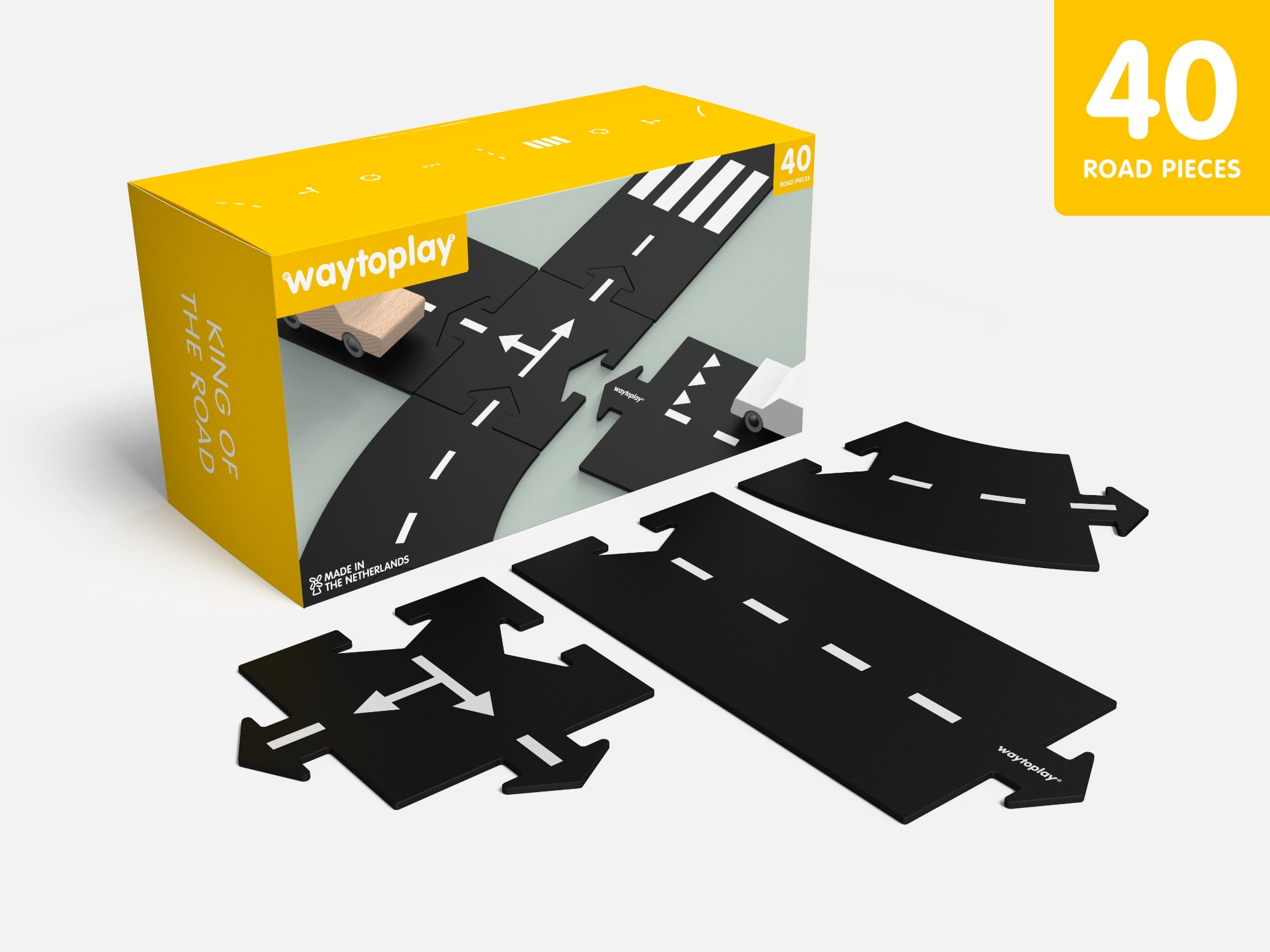 Waytoplay Waytoplay - King of the Road - 40 Road Pieces - Pearls & Swines