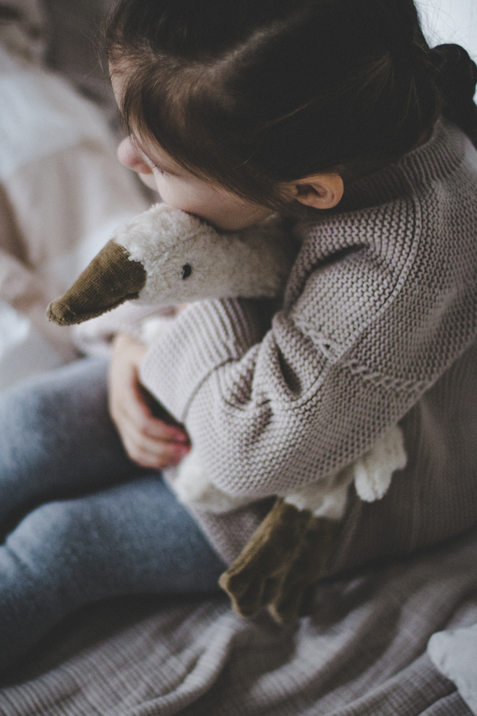 Senger Senger - Cuddly Animal Goose - Small - White - Pearls & Swines