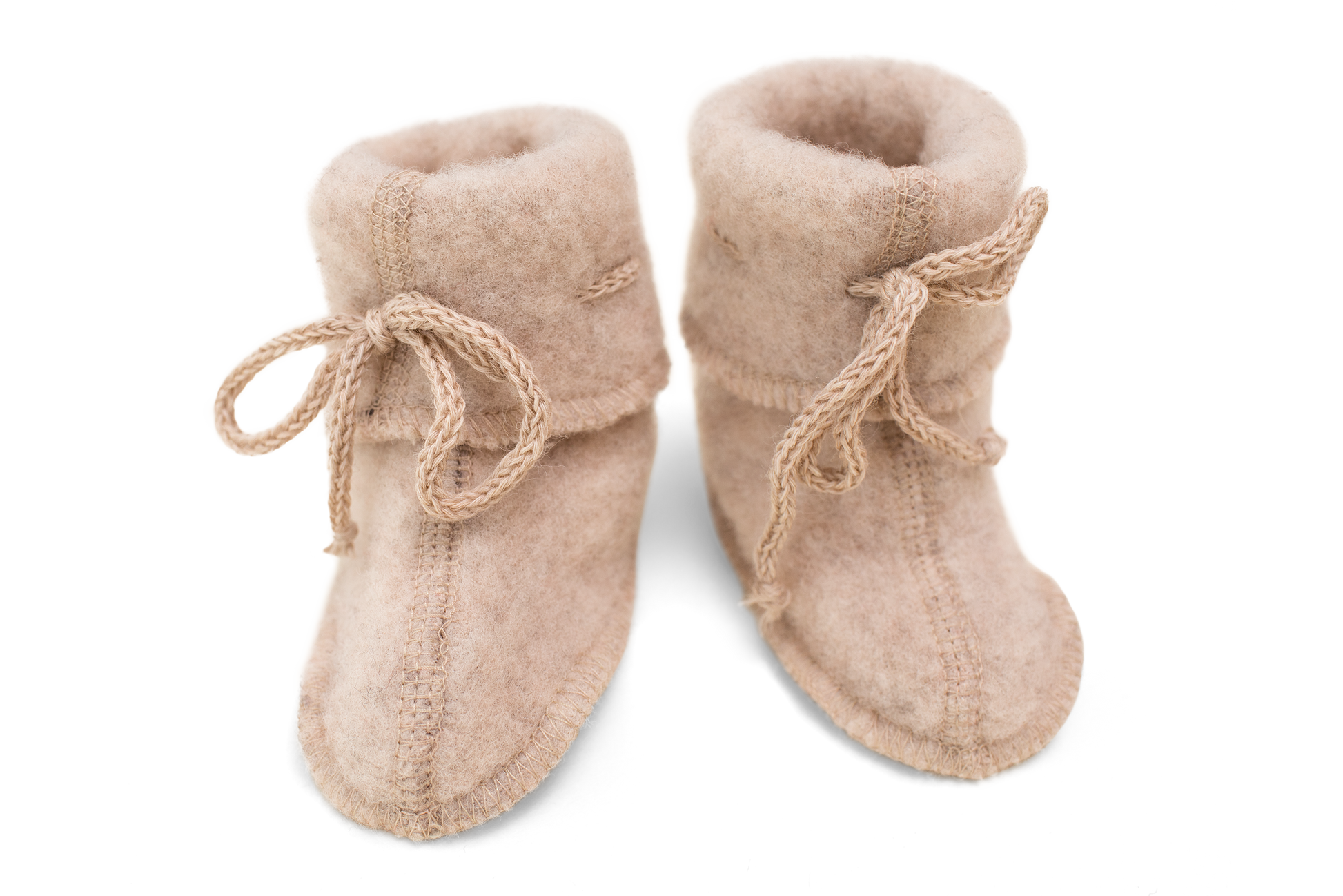 Engel Natur Engel Natur - Wool Booties - Sand Melange - Pearls & Swines