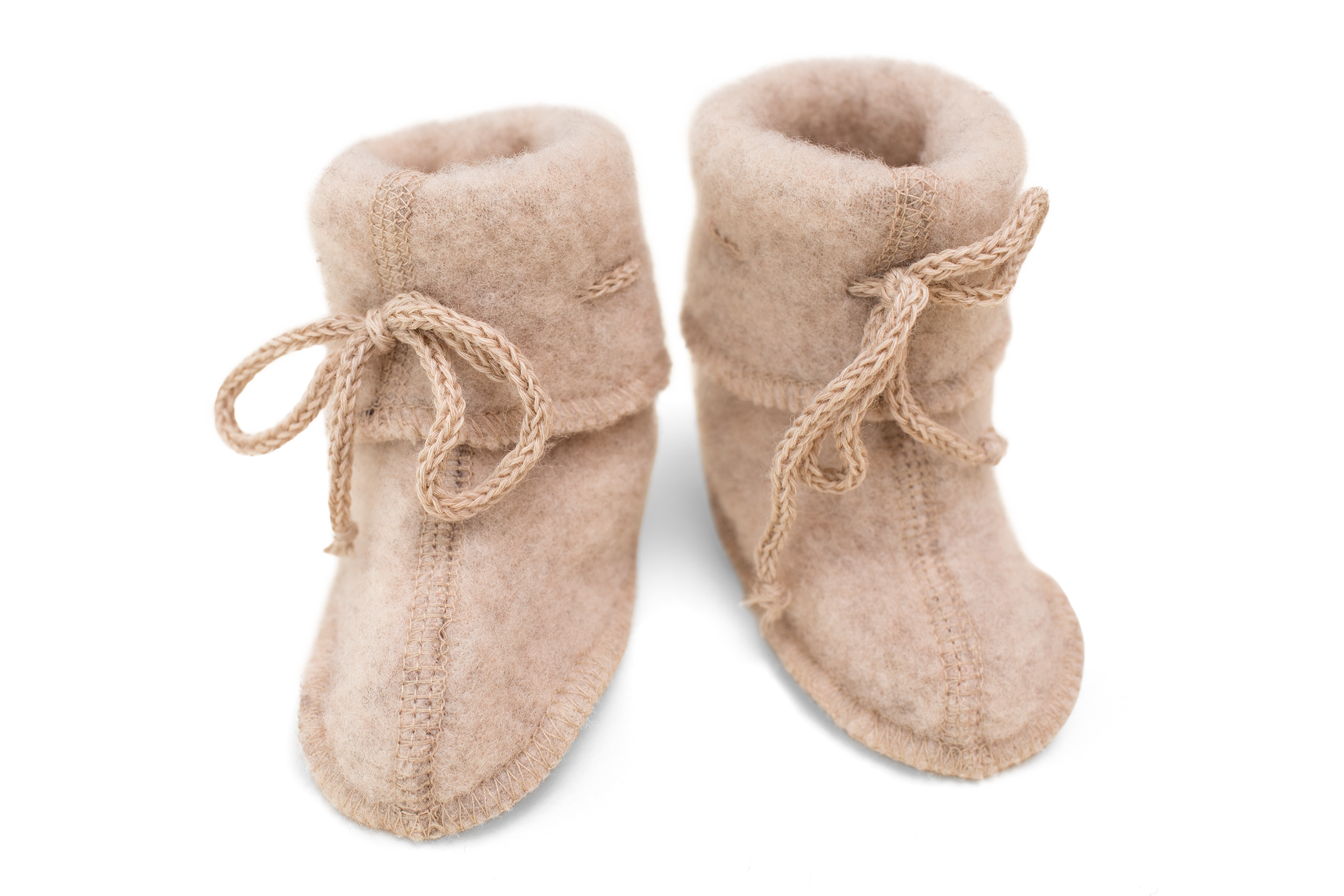 Engel Natur Engel Natur - Wool Booties - Sand Melange - Pearls & Swines