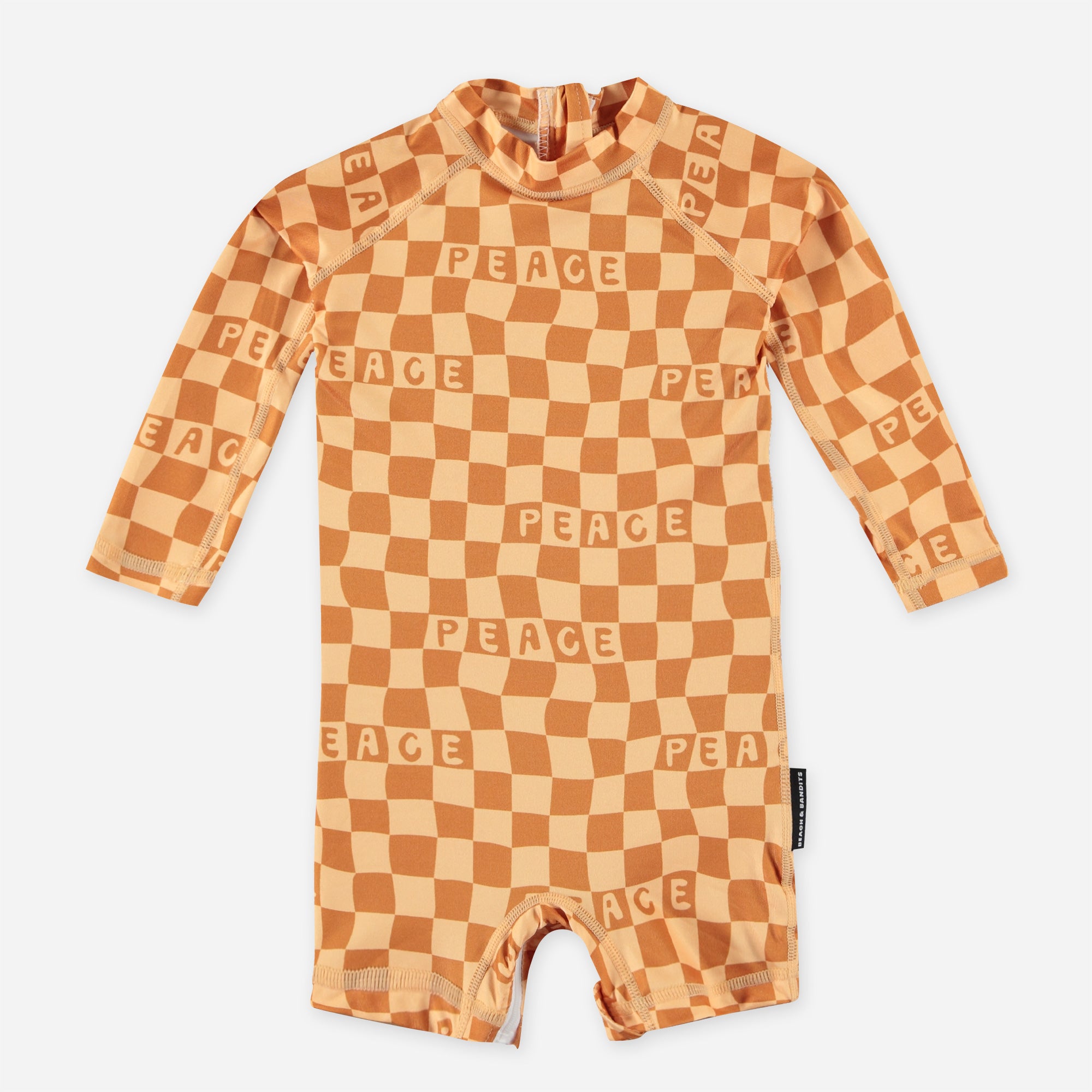 Beach &amp; Bandits Beach & Bandits - Checkered Peace - Baby Suit - Pearls & Swines