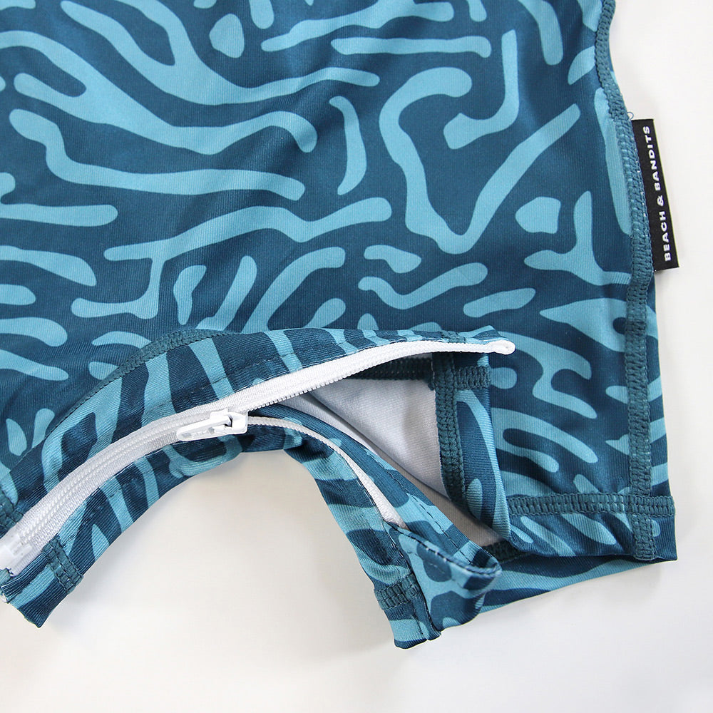 Beach &amp; Bandits Beach & Bandits - Deep Ocean - Baby Suit - Pearls & Swines