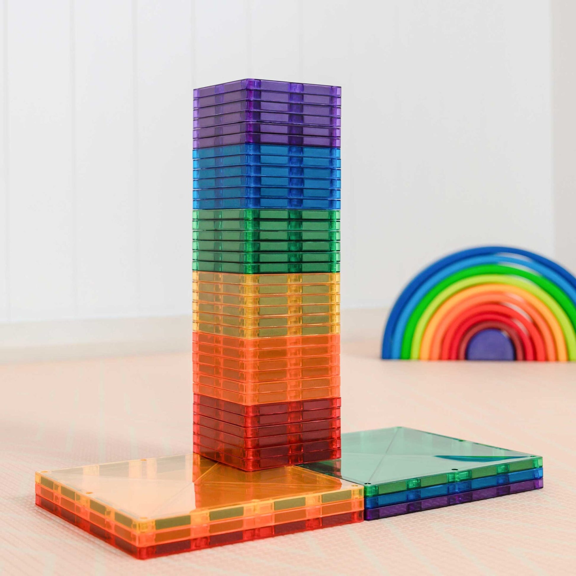 Connetix Tiles Connetix Tiles - Rainbow Square - Pack 42 pc - Pearls & Swines