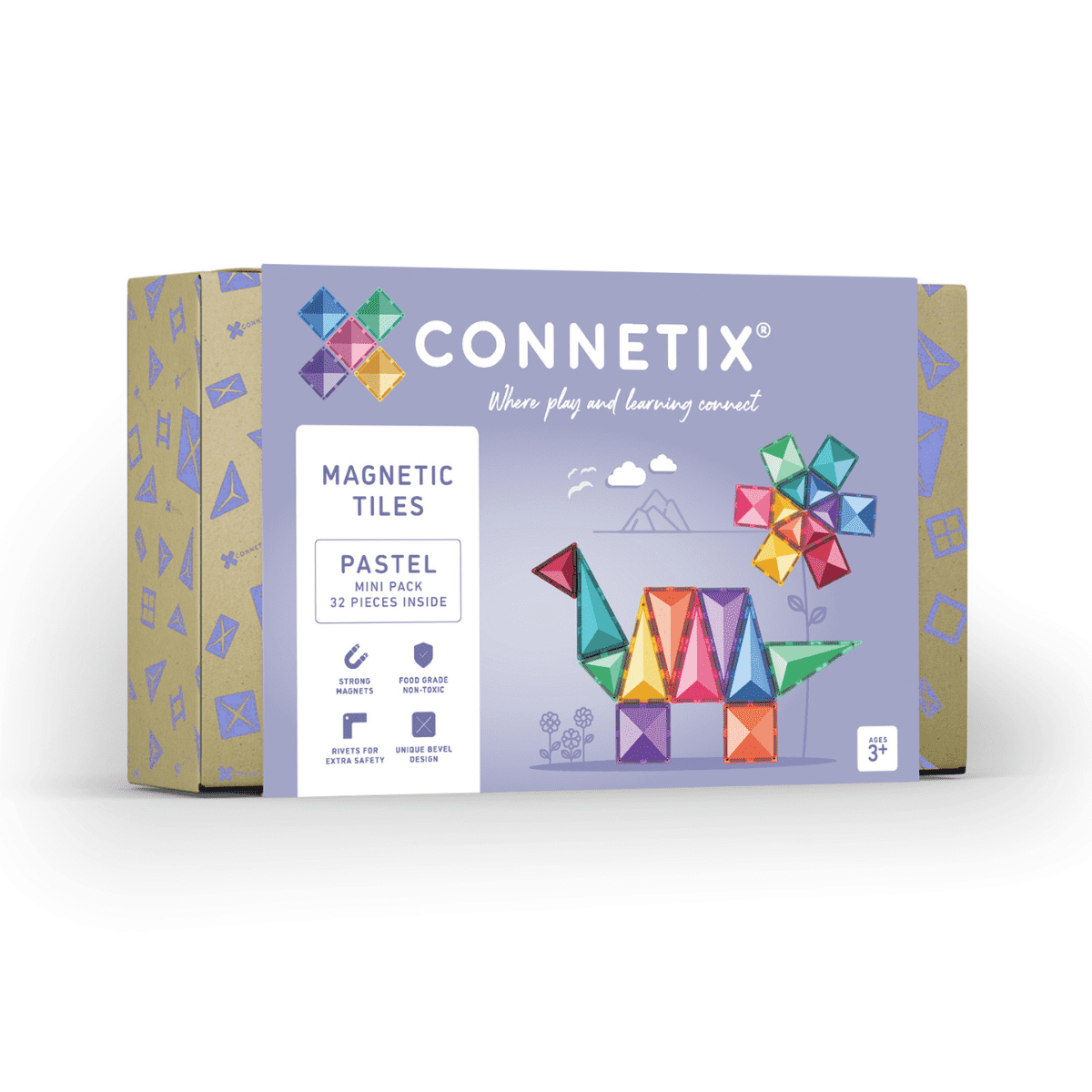 Connetix Tiles Connetix Tiles - Pastel Mini - Pack 32 pc - Pearls & Swines