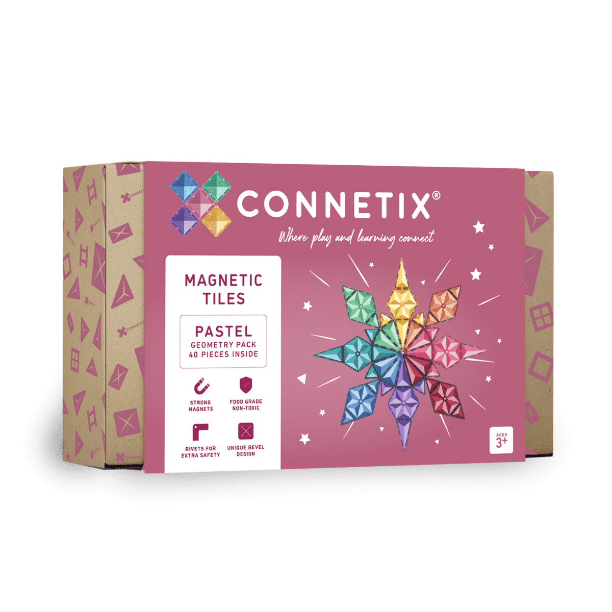 Connetix Tiles Connetix Tiles - Pastel Geometry - Pack 40 pc - Pearls & Swines