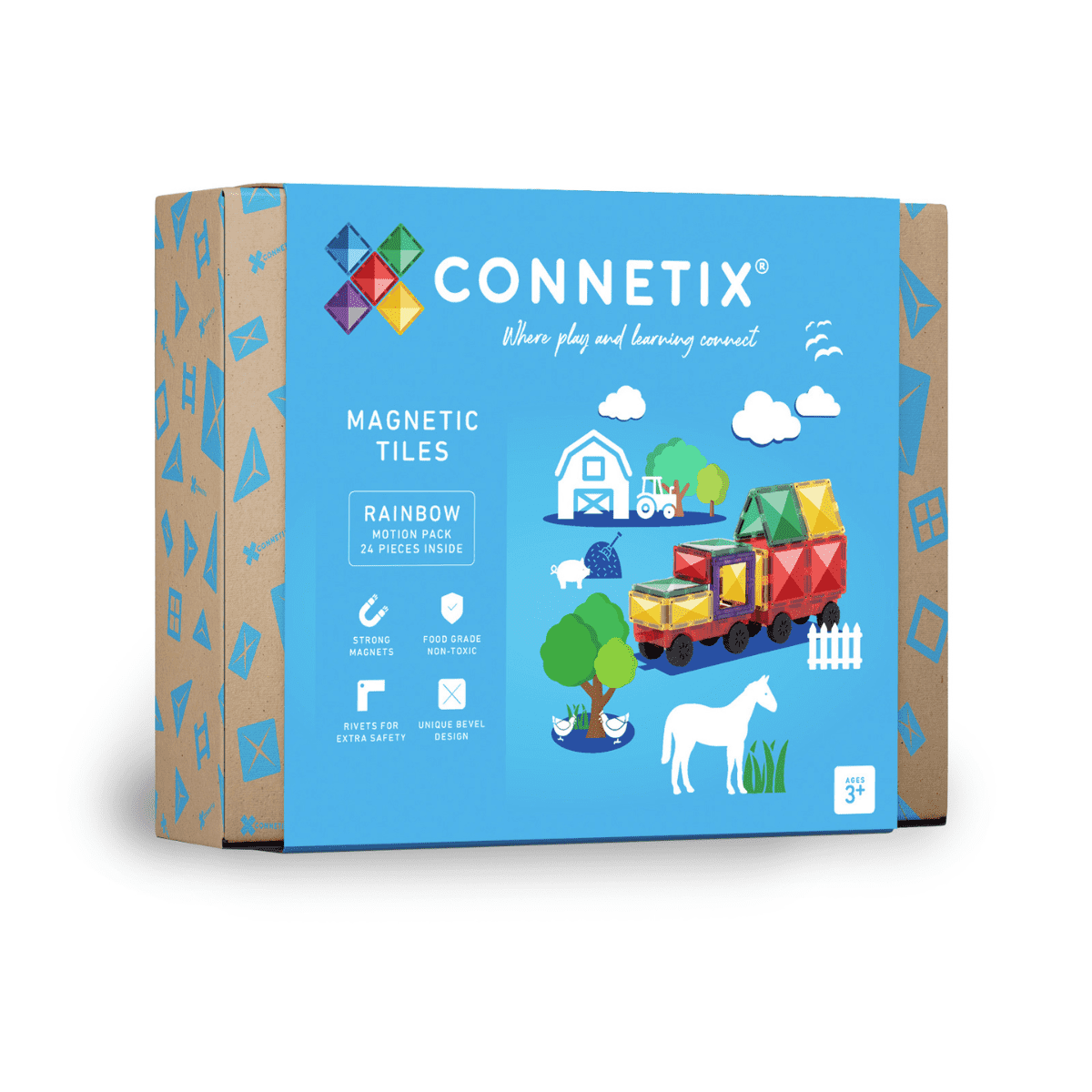 Connetix Tiles Connetix Rainbow Motion Pack 24 pc - Pearls & Swines