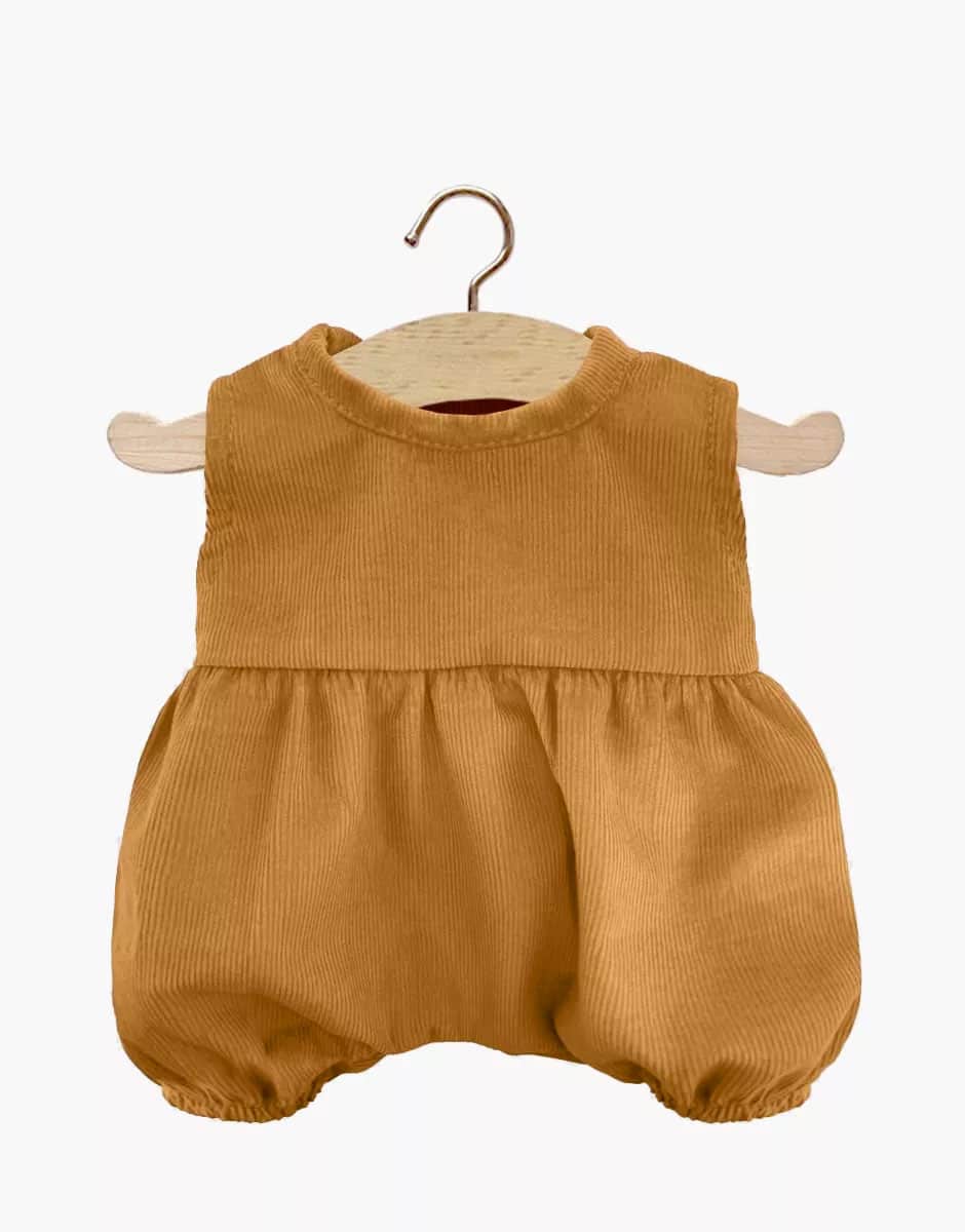 Minikane Minikane Baby Doll Romper Noa - Milleraie Camel - Pearls & Swines