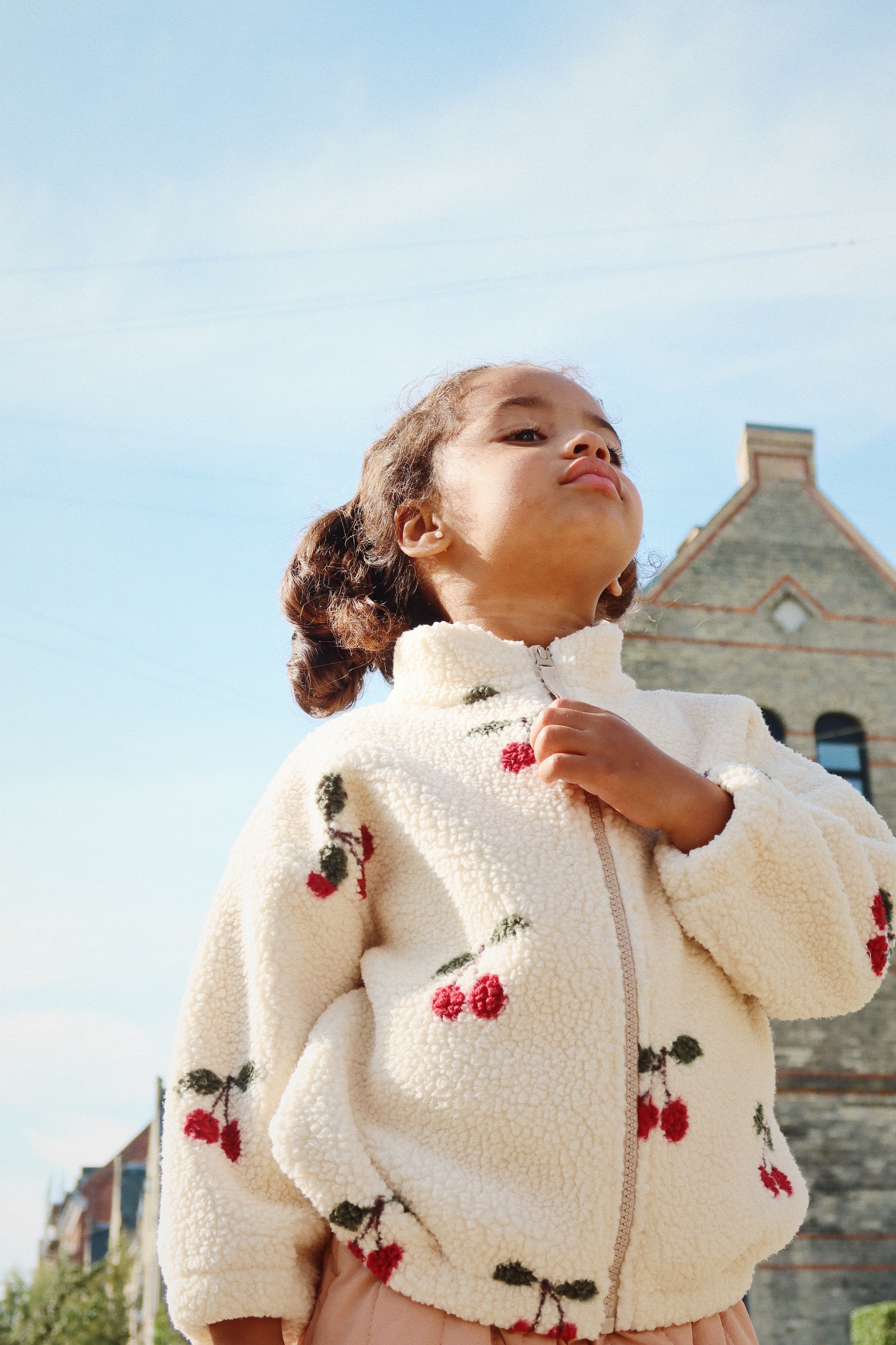 Konges Sløjd Konges Sløjd Jody Teddy Jacket GRS - Cherry - Pearls & Swines