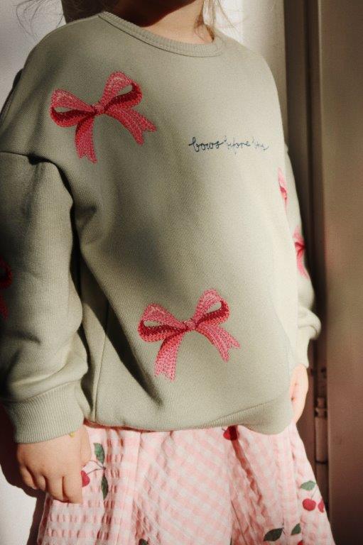 Konges Sløjd Konges Sløjd Lou Bow Sweatshirt - Tea - Pearls & Swines