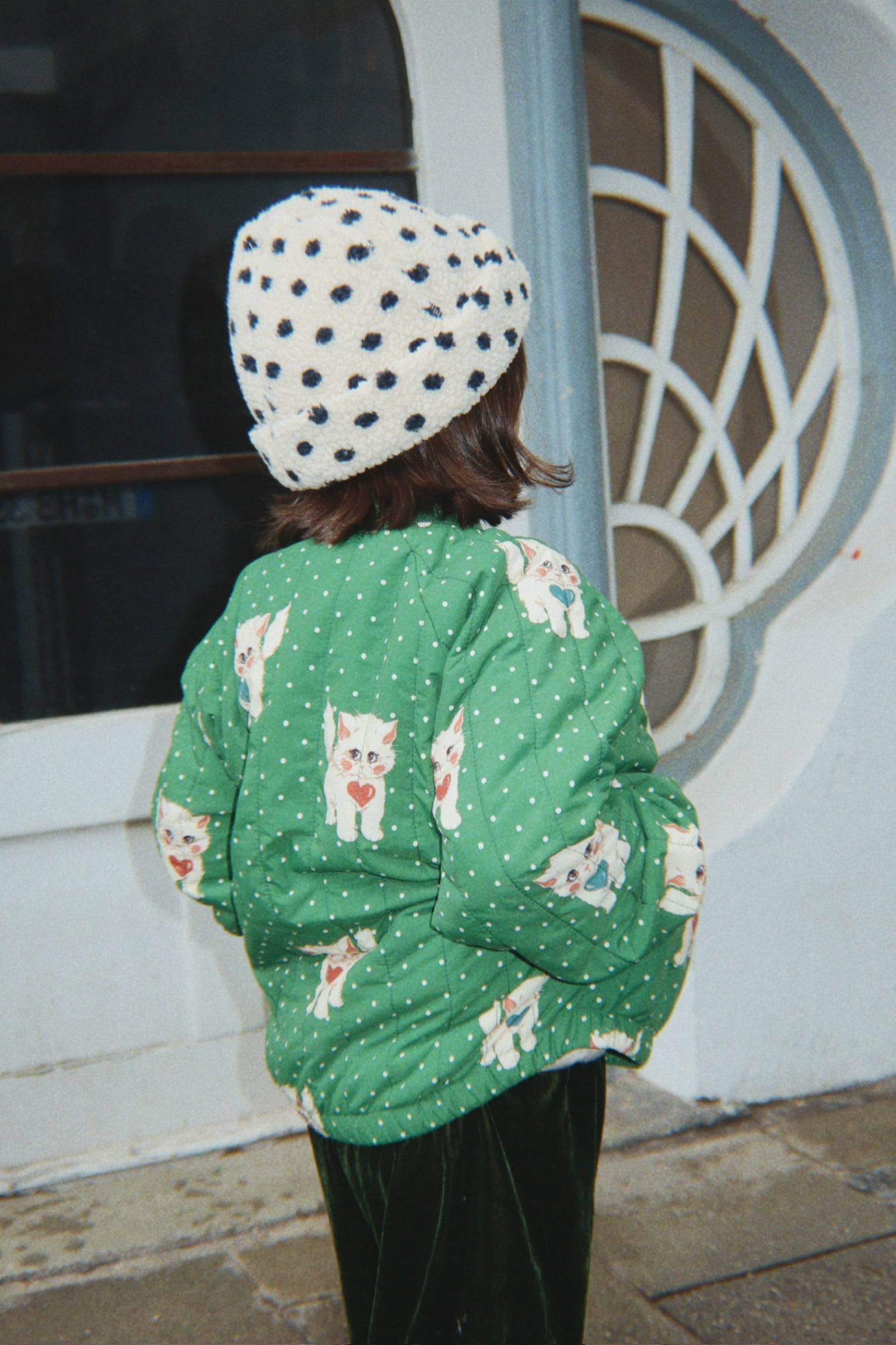 Konges Sløjd Konges Sløjd - Juno Printed Bomber Jacket - Dot Miao Verde - Pearls & Swines