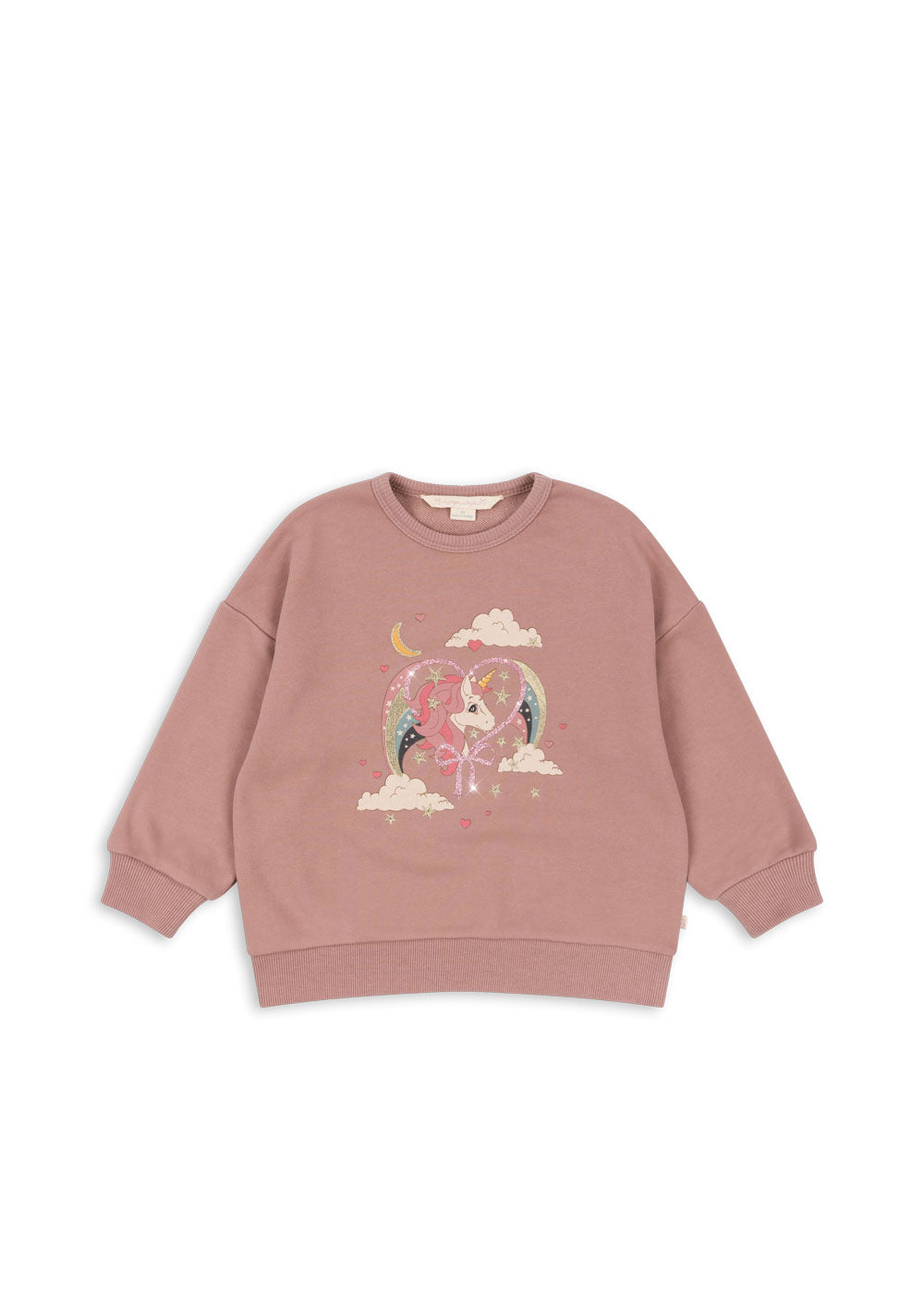 Konges Sløjd Konges Sløjd Lou Glitter Sweatshirt - Mahogany Rose - Pearls & Swines