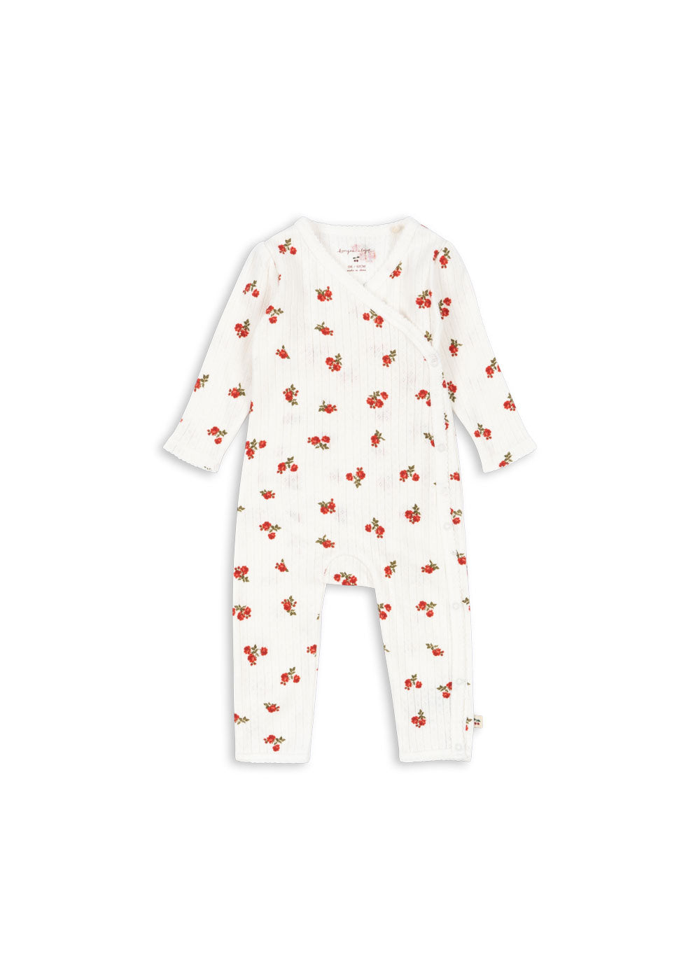 Konges Sløjd Konges Sløjd - Premature Minnie Onesie Gots - Rose Red - Pearls & Swines