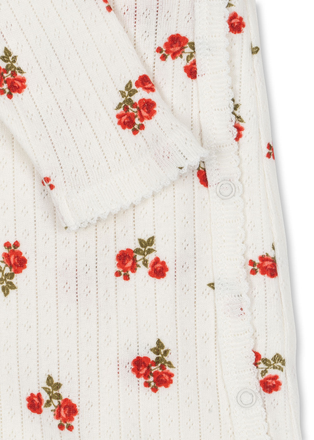 Konges Sløjd Konges Sløjd - Minnie Newborn Onesie Gots - Rose Red - Pearls & Swines