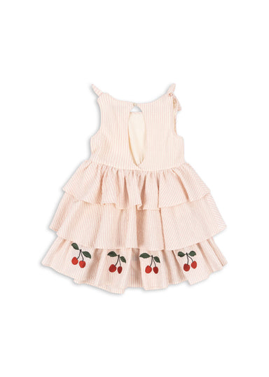 Konges Sløjd Konges Sløjd - Ellie Dress Gots - Peony Stripe - Pearls & Swines