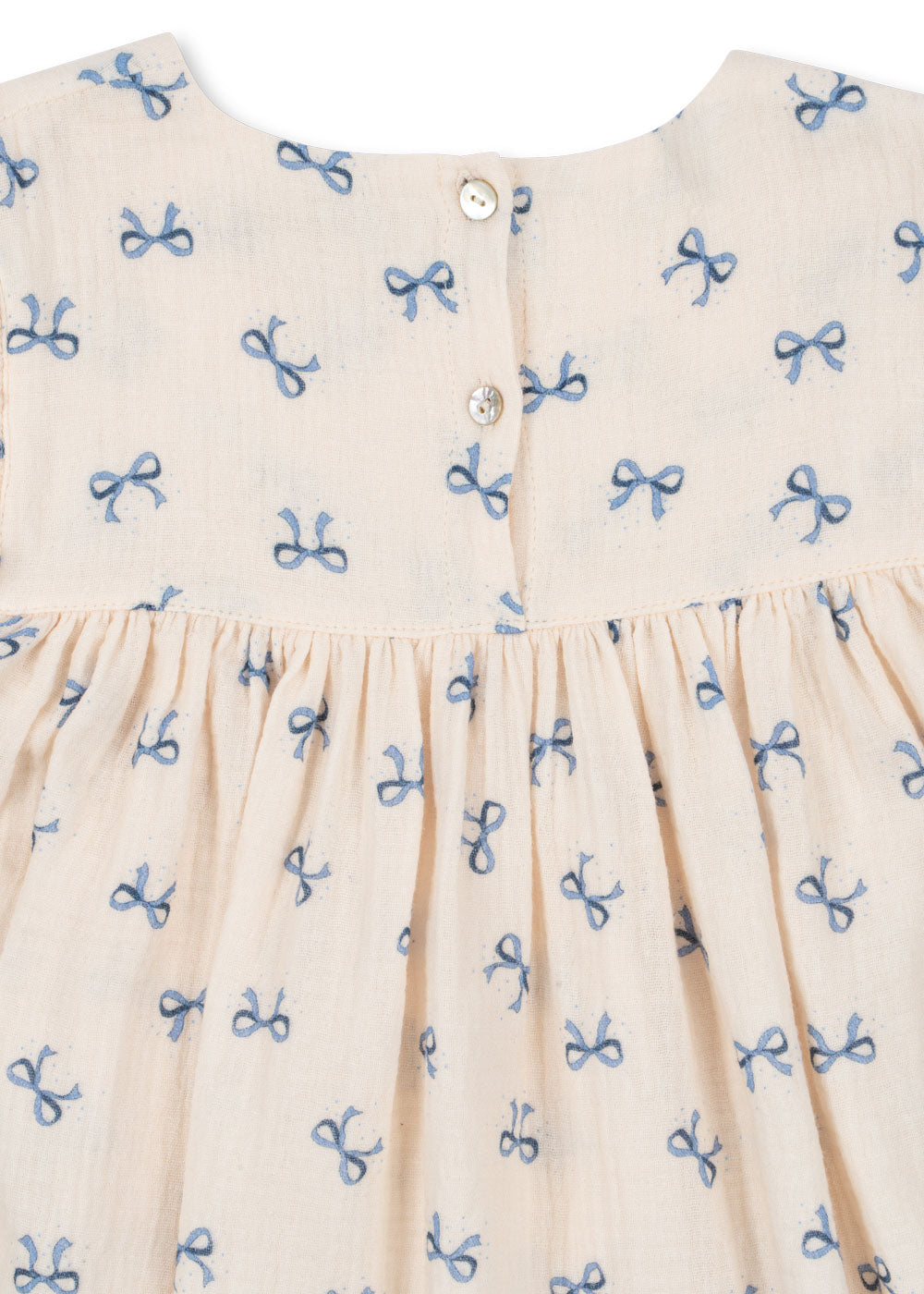 Konges Sløjd Konges Sløjd - Coco Dress Gots - Bow Blue - Pearls & Swines