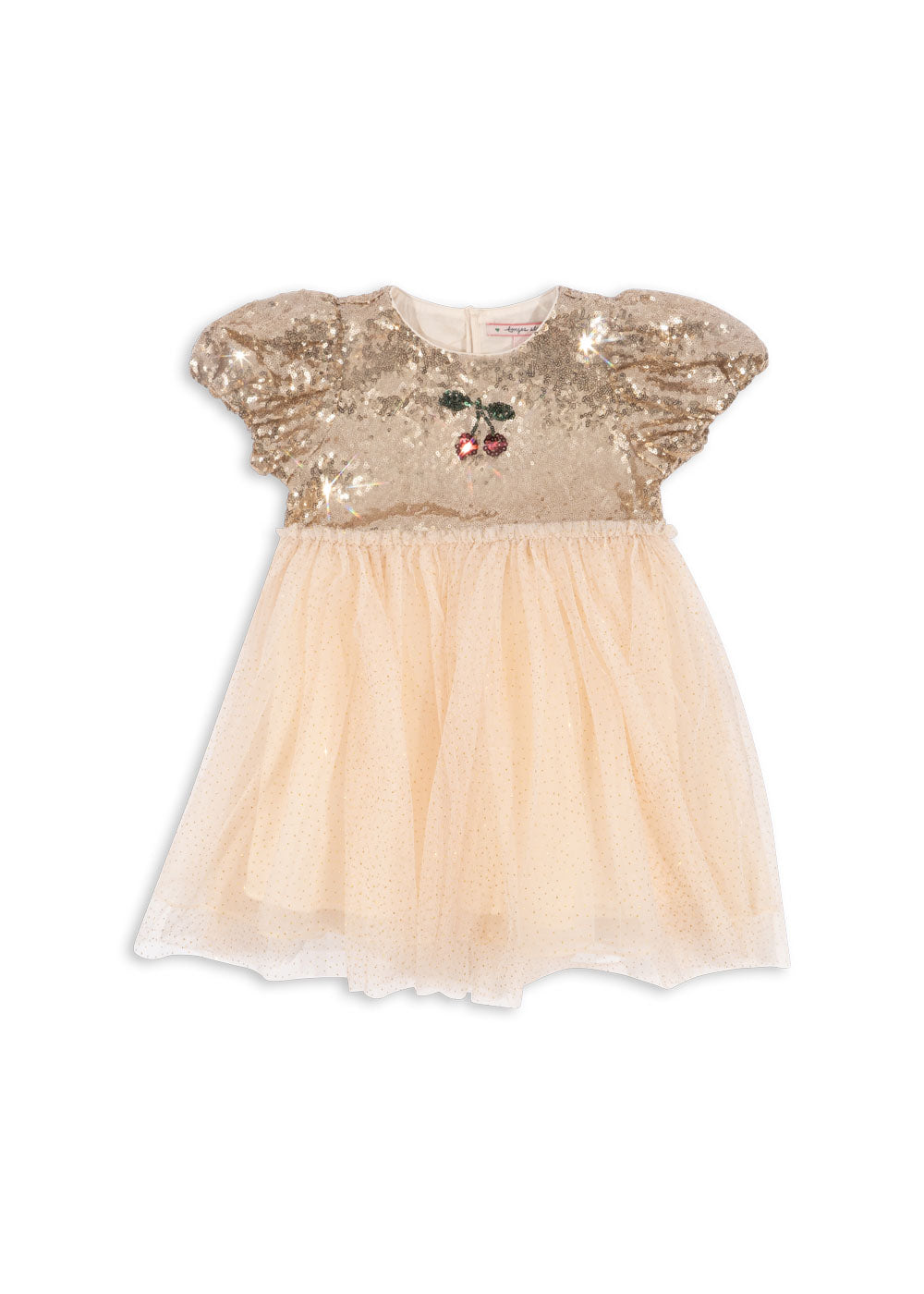 Konges Sløjd Konges Sløjd - Starla Puff Sleeve Dress - Gold Blush - Pearls & Swines