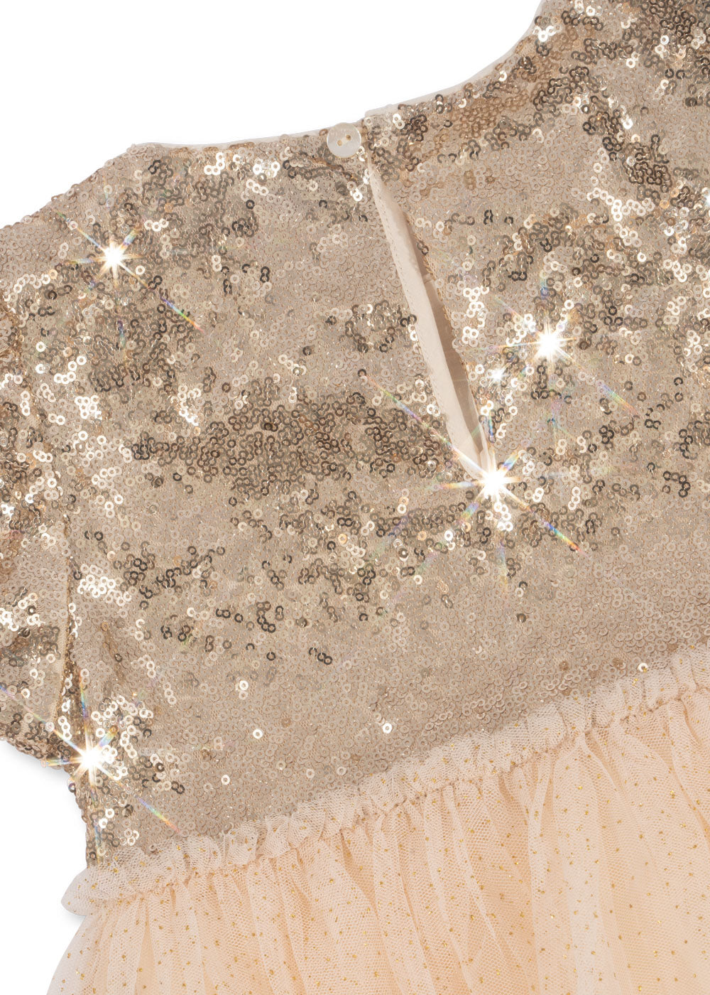 Konges Sløjd Konges Sløjd - Starla Puff Sleeve Dress - Gold Blush - Pearls & Swines