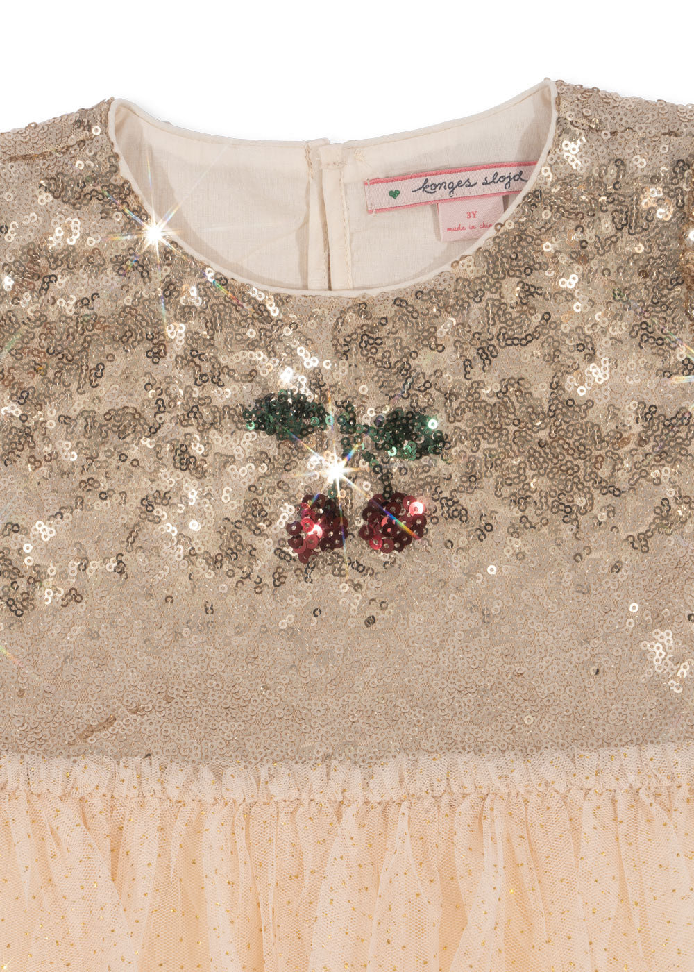 Konges Sløjd Konges Sløjd - Starla Puff Sleeve Dress - Gold Blush - Pearls & Swines