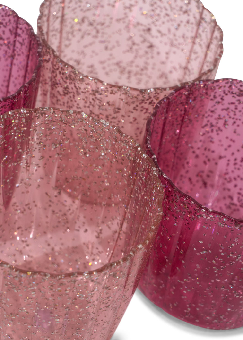 Konges Sløjd Konges Sløjd - 4Pack Glitter Cups - Sparkling Pink mix - Pearls & Swines