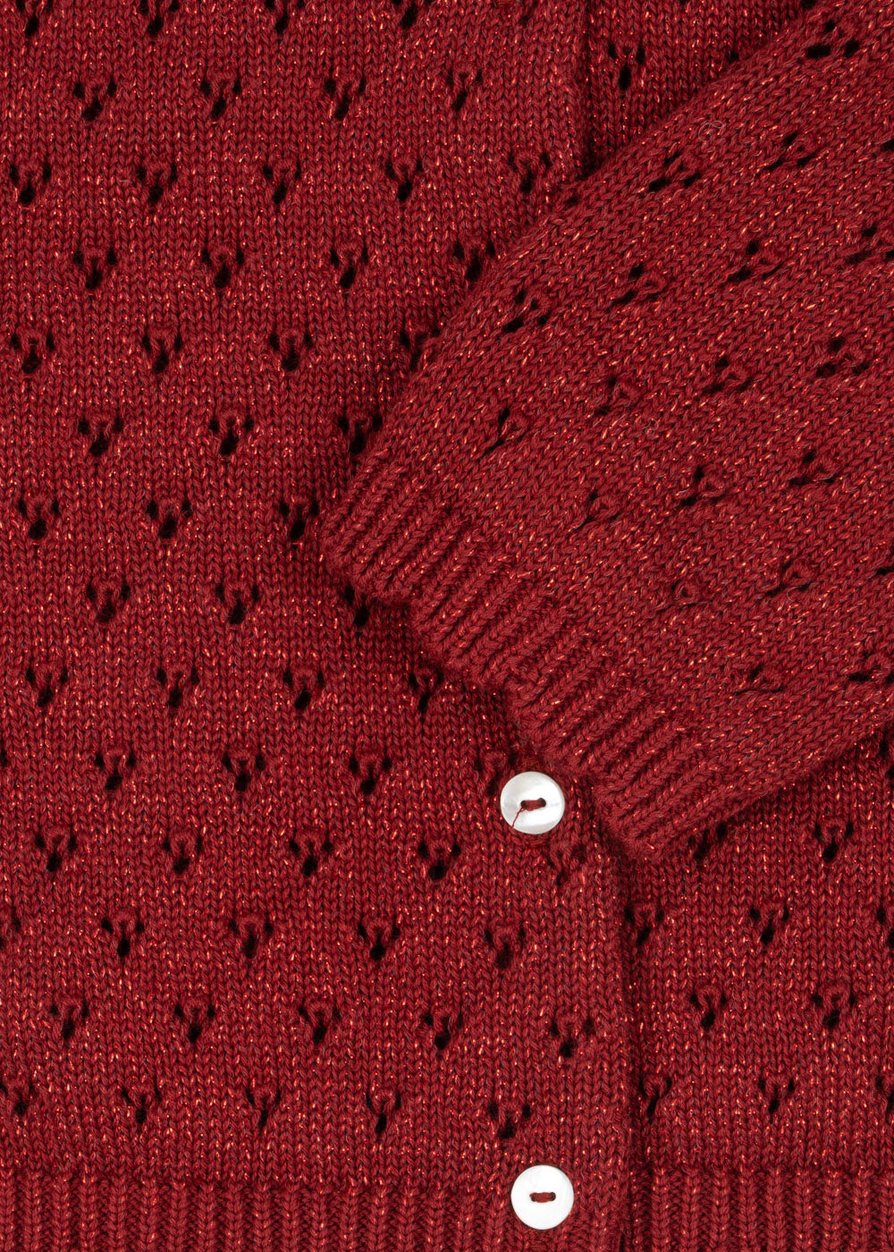 Konges Sløjd Konges Sløjd - Holiday Knit Cardigan - Red Dahlia - Pearls & Swines