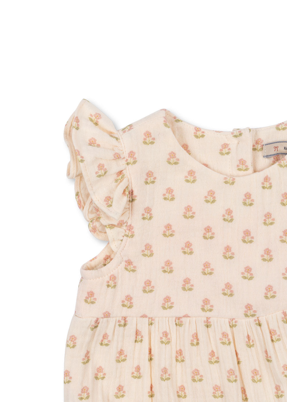 Konges Sløjd Konges Sløjd - Newborn Coco Frill Romper Gots - Carta Rosa - Pearls & Swines