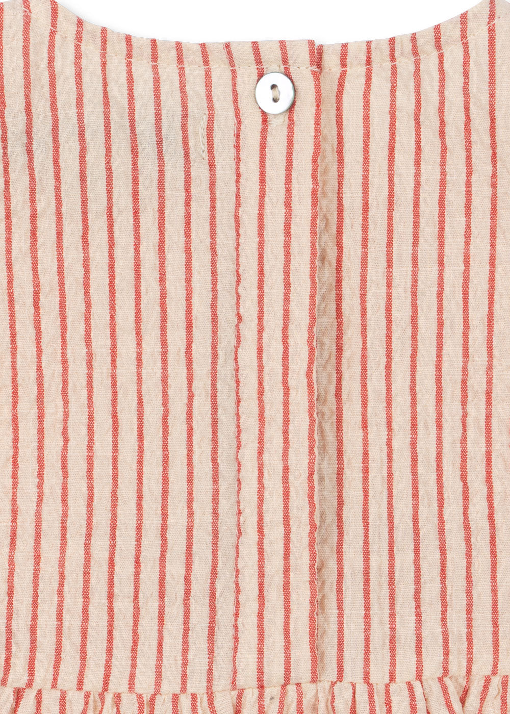 Konges Sløjd Konges Sløjd - Ellie Frill Romper GOTS - Amour Stripe - Pearls & Swines