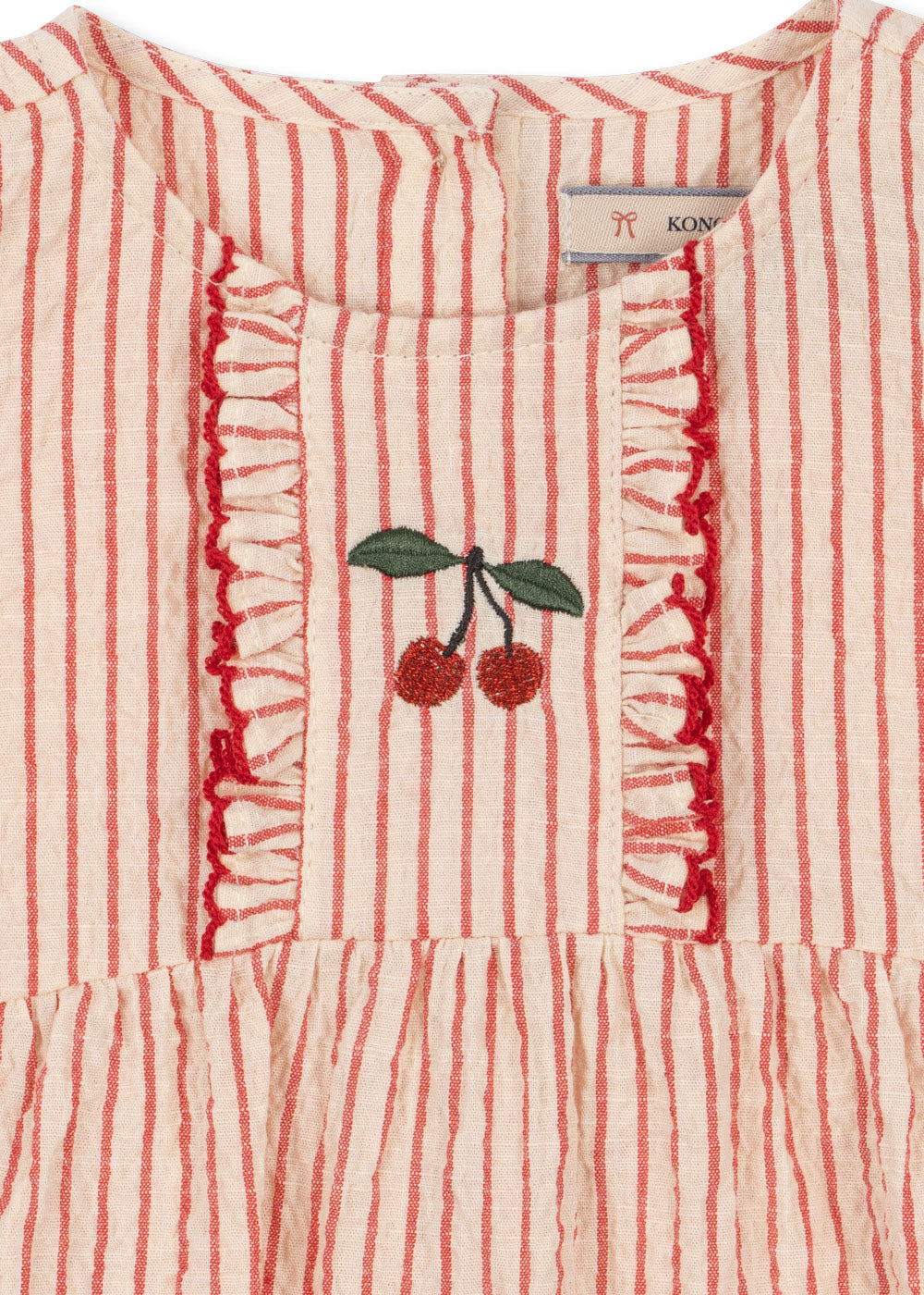 Konges Sløjd Konges Sløjd - Ellie Frill Romper GOTS - Amour Stripe - Pearls & Swines